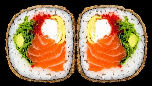 Burger salmon and shrimps