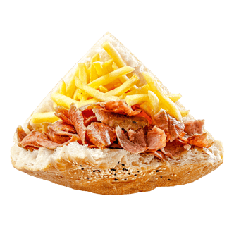 Frytkebab Mały Kebab Z Frytkami W Bułce