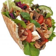 Kebab 250g w bułce z surówką - XXL​